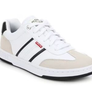 NWT LEVIS SIZE 8 For Men White and Black Sneakers with Minimalist Design